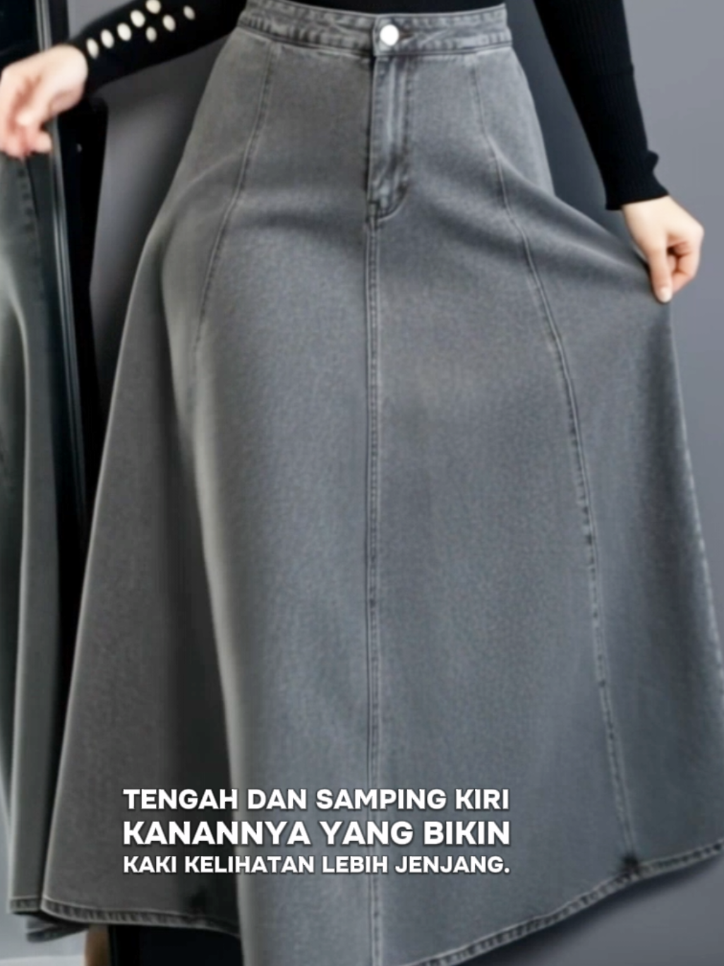 Rok jeans panjang wanita ini cocok buat kalian yang mau tampil sopan tapi tetap stylish #rokpanjang #rokjeans #rok #rokkoreanstyle 