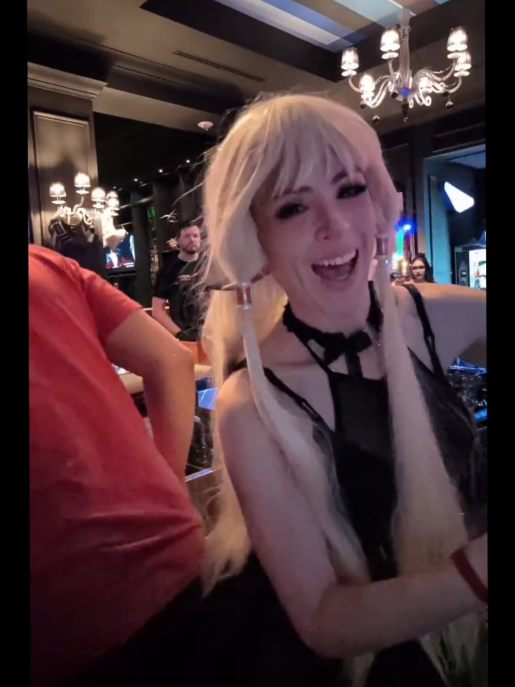 we all have meme avatars having surreal interactions. it tracks. 😂 #animebartender #milleniumfandombar #cosplaybar #vegascosplay #downtownvegas 