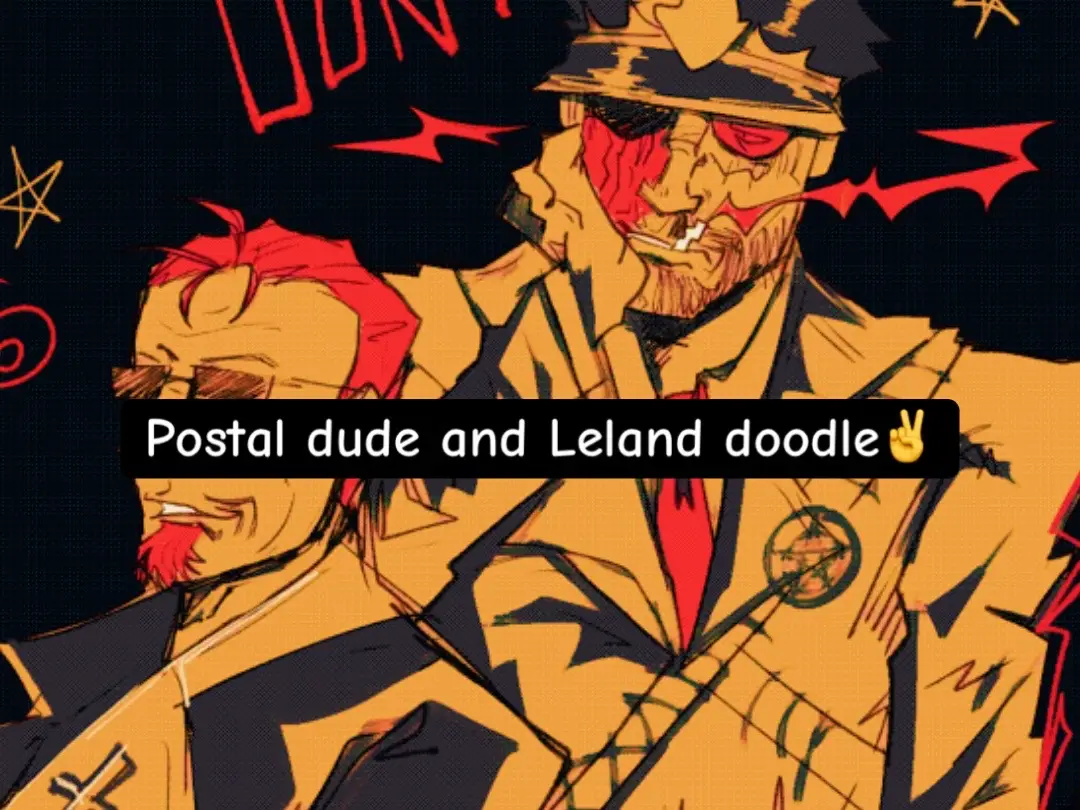 I liked the line art too much not to post this ✌️ I have art block rn so forgive my laziness #outlast #theoutlasttrials #lelandcoyle #postal2 #postaldude #fanart #fyp #art 