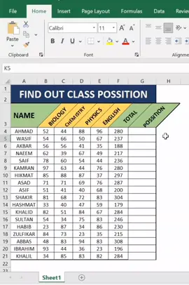 How to find class position in an Excel data #class #positions #tutorials #viral 