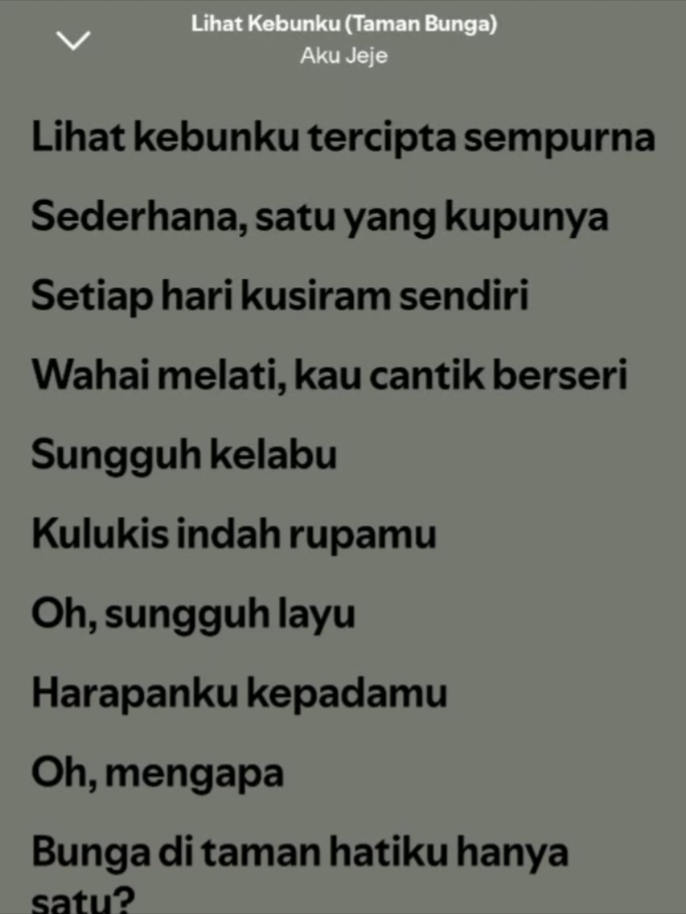 Lihat Kebunku (Taman Bunga) - Aku Jeje #spotify #liriklagu #lirik #fyp #jeje 