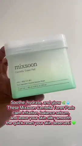 Soothe & glow in seconds 🌿💧@mixsoon_official @mixsoon #Mixsoon #CentellaTonerPads #KBeauty #GlassSkin #SoothingCare   
