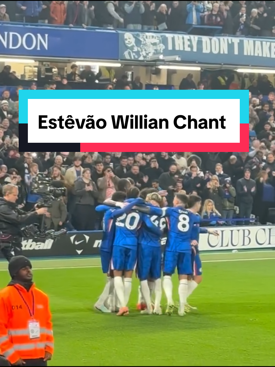 Chelsea fans singing loud Estevão Willian chant 