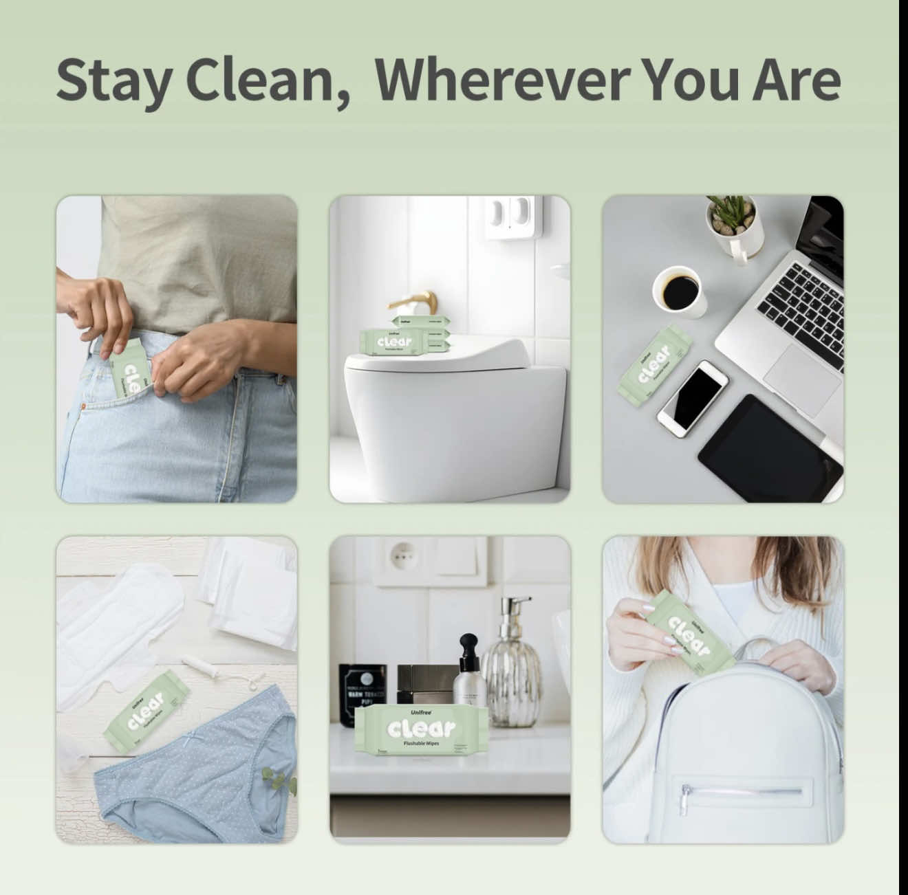 Unifree Flushable Wipes | XL Wet Butt Wipes | Gentle Clean, Septic and Sewer Safe, Travel, Portable, Home Essentials, Toilet, flip-top pack Biodegradable.@UnifreeUS #wipes #flushablewipes #homeessentials #toilet #fliptop 