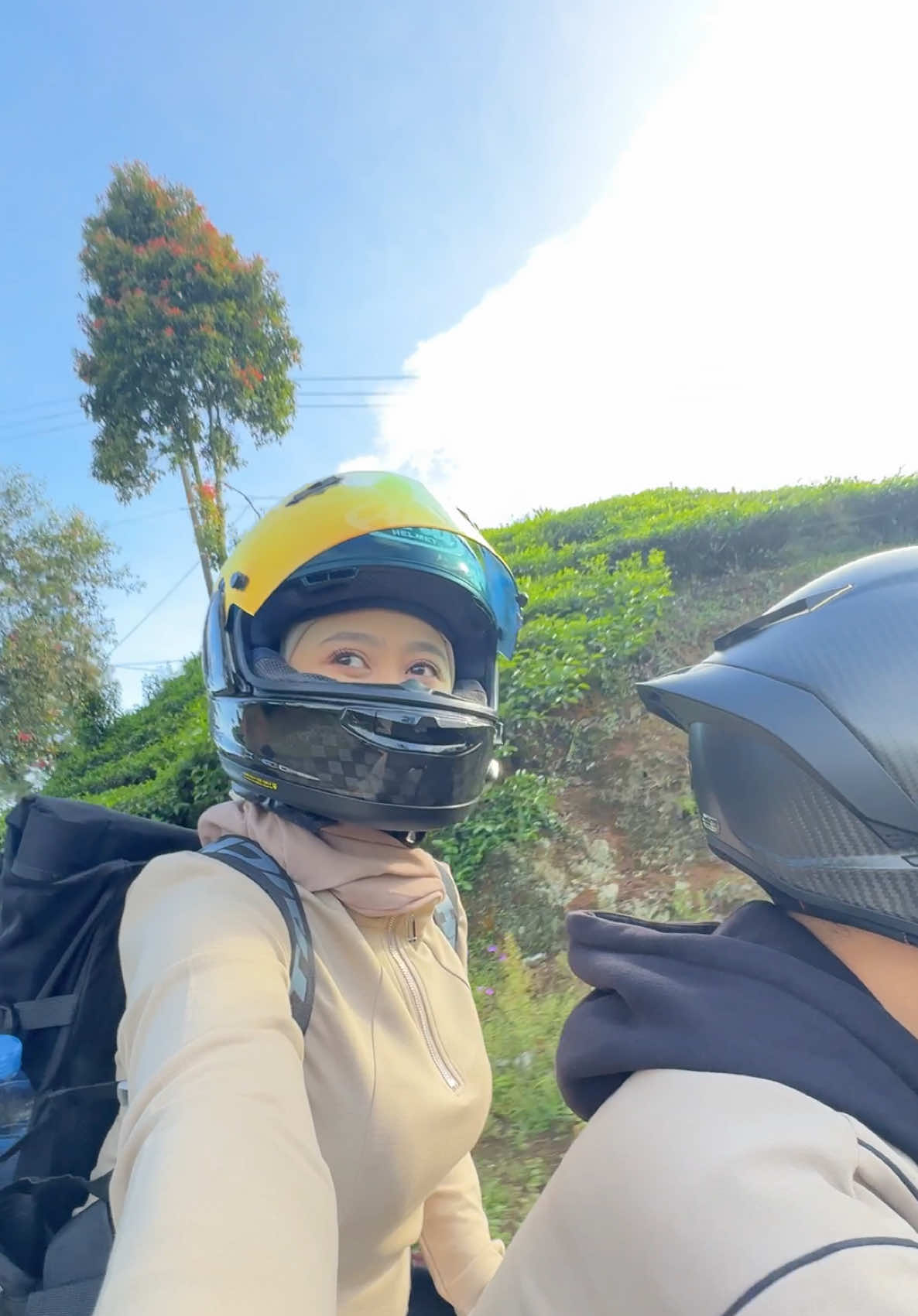 Gini doang udh happy 💃 #zx #arai #agv #sunmori #pangalengan 