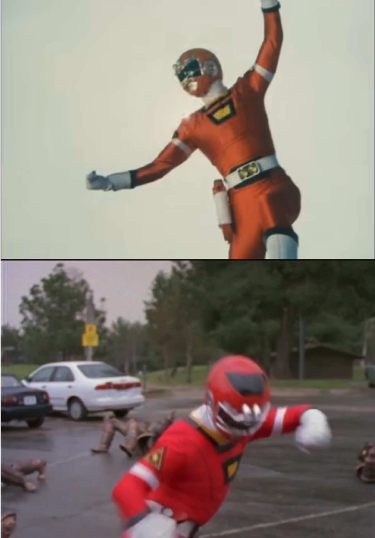 Carranger Red Racer  And Power Ranger Red Turbo Henshin/Morph Comparison ⚡️ ##powerrangers##reels##morph##スーパー戦隊シリーズ##変身