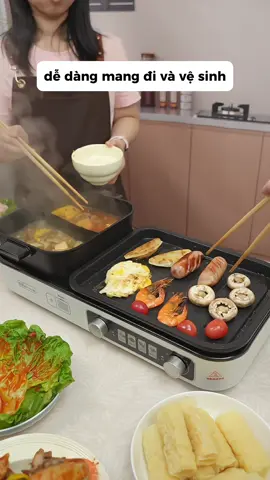 Nồi nướng lẩu 2in1 của Bear chân ái mùa này rồi mấy bà #giadungtienich #sansalegiadung #xuhuong #noilau2ngan 