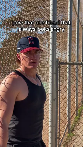 Always looks mad but is super nice! 🤣💀 @C4 Energy #C4Partner #baseball #friend #angry #skit @Kevahn Ebron 