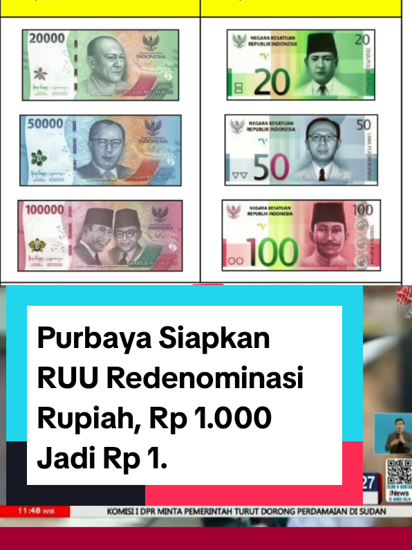 Purbaya Siapkan RUU Redenominasi Rupiah, Rp 1.000 Jadi Rp 1 #kemenkeu #purbaya #rupiah #menteripurbaya 