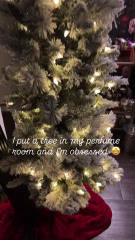 Omg I might make me a little palette and sleep on the floor in here tonight 🥰 #perfumeroom #perfumetiktok #fragrancecollection #christmastree #fragrancetiktok 