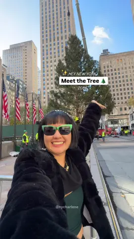 MEET THE TREE 🌲 Hey New York! The arrival of the iconic Christmas tree @Rockefeller Center officially kicks off the holiday season, and this morning the 2025 tree took its place on Center Plaza after a 140 mile journey from East Greenbush, NY ✨  This is the prettiest tree I’ve seen right off the truck, do you agree? Say hi to the tree in the comments, and stay tuned to see it LIT on Dec 3! invited • NYC Press + gifted: 🕶️ @Wicked: For Good x @DIFF Charitable Eyewear  🧘🏻‍♀️ @beyondyoga | 🧥 @apparis  #christmasinnyc #rockefellercenter #christmastree #nycthingstodo 
