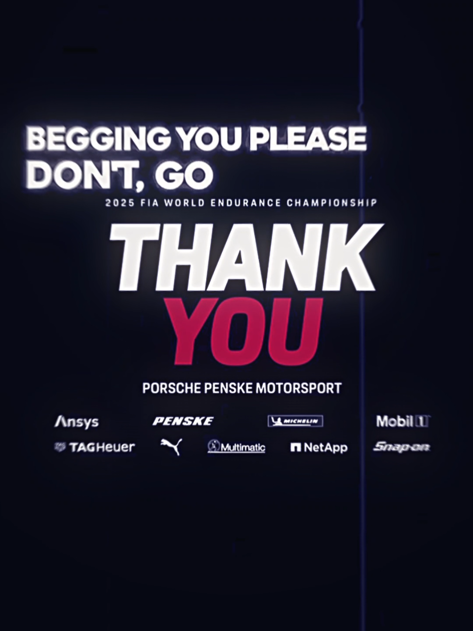 Thankyou, Posche Penske, for the fierce competition. terimakasih udah jadi rival Ferrari di WEC, see you back in FIA WEC soon 🥺👋 #porschepenskemotorsport #porsche #fiawec #wec #farewell 