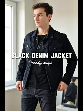 #blackdenimjacket #denimjacket #jacketformen #outfitideas #trendoutfits 