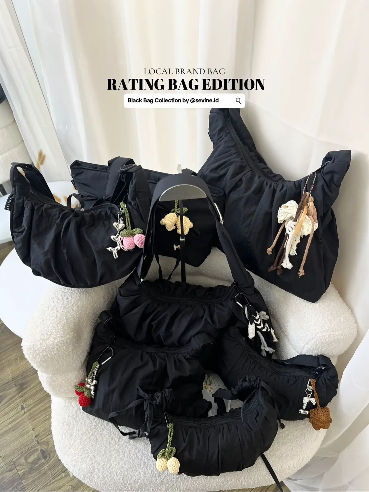 Pecinta warna hitam pasti bakalan kalap banget kalo liat koleksi sevine ini👀🖤  #az #taswanita #tasselempang #joinlive #SevineID 