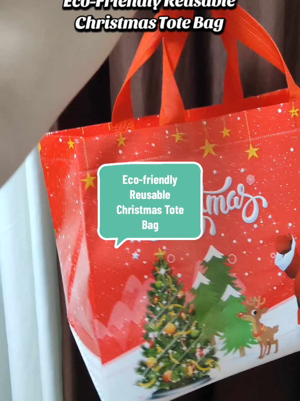 Eco-friendly/Reusable Christmas Tote Bag #totebag #christmasbag #christmasgiftbags #reusabletotebag #christmasgift 