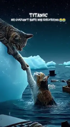 He couldn't save his girlfriend 😭😭 #cat #titanic #keşfet #viraltiktok #funny 