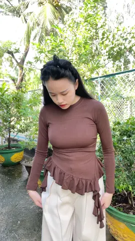 Áo ôm body tay dài thắt eo siêu tôn dáng #aothunnu #aothunombody #thoitrangnu 