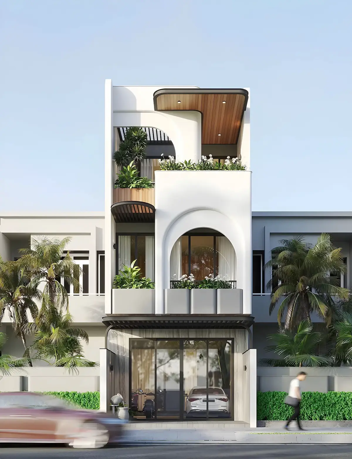 🔲 Diện tích: 4x20 - 5x20 … 🏡 Quy mô: 1 Trệt - 2 - 3 Lầu + Mái BTCT #xuhuongtiktok #xaynhatrongoi #nhaphohiendai #viral #maunhahiendai 