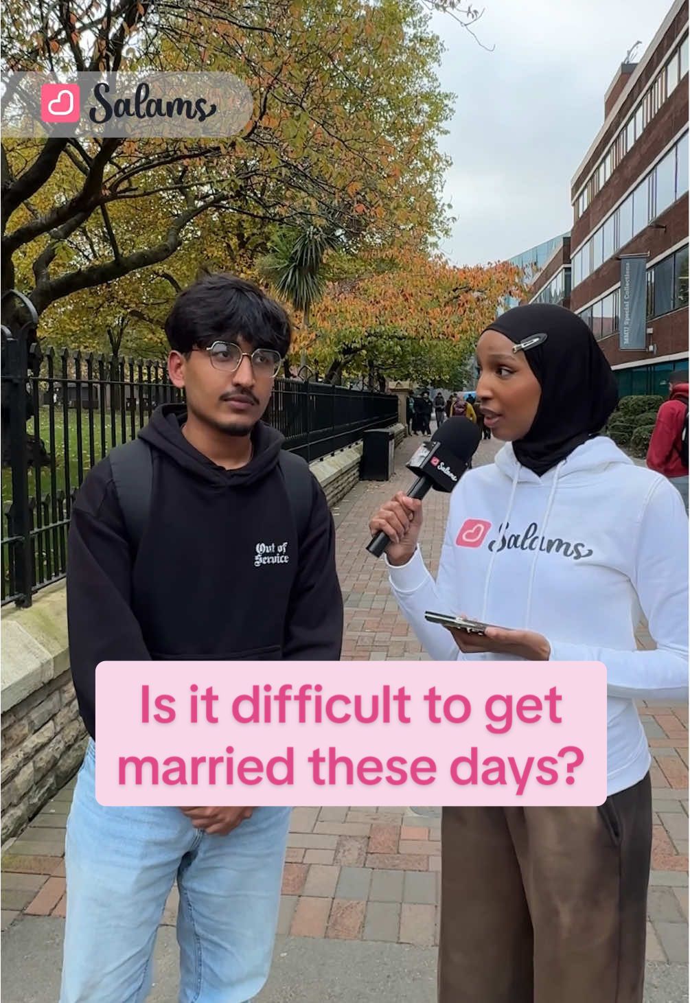 Is it difficult to get married these days? 👀. Comment below ⬇️  . Interview by @Fay🐐  . #salams #salamsapp #muslim #muslimmarriage #halal     