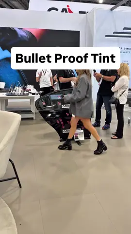 One of the most interesting things at sema. Bullet proof tint. I need this asap on the #m5 #bmw #sema 