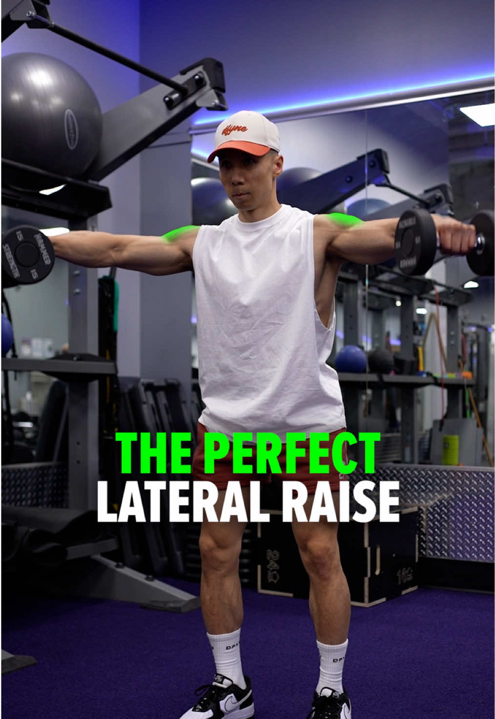 ✅ The PERFECT Lateral Raise 1️⃣ Start with the dumbbells held diagonally in front of your thighs. 2️⃣ Keep a slight bend in your elbows — don’t lock them out. 3️⃣ Bend your knees a bit for stability and lean forward slightly to better hit the lateral delts. 4️⃣ Keep your shoulders down to prevent your traps from taking over. This movement primarily targets the lateral head of your shoulders, helping you build that wider look.  Outfit from @DFYNE - use code “DELTA” for 10% off at DFYNE.com. Link in bio. #lateralraise 