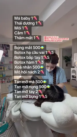 Tháng này em Sale nhé các chị đẹp ✅ Đặt lịch nhắn em ạ #tiemmoisaigon #tiembotoxuvai #tiemmoibaby #tiemxoanhan #Wink 