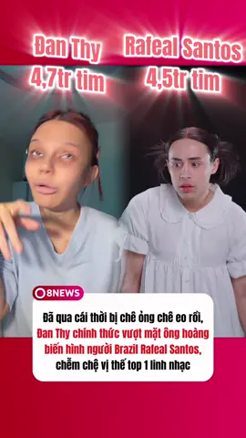 Đã qua cái thời bị chê ỏng chê eo rồi, Đan Thy chính thức vượt mặt ông hoàng biến hình người Brazil Rafeal Santos, chễm chệ vị thế top 1 linh nhạc #danthy #rafealsantos #trending #8network #8news 
