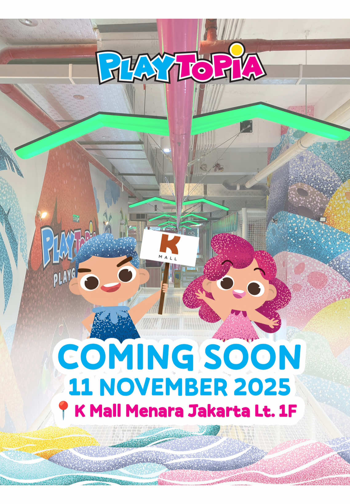 Kabar gembira buat kamu dan keluarga! 💛 Playtopia hadir di K Mall Menara Jakarta mulai 11 November 2025! Yuk siapin waktu terbaik buat main, tertawa, dan menciptakan kenangan manis bersama orang tersayang  📍 K Mall Menara Jakarta 📅 Grand Opening: 11 November 2025 Jangan sampai ketinggalan keseruannya, follow terus @Playtopia.id biar gak kelewat info menarik lainnya! #DiscoverJoyTogether #Playtopia #KMallMenaraJakarta 