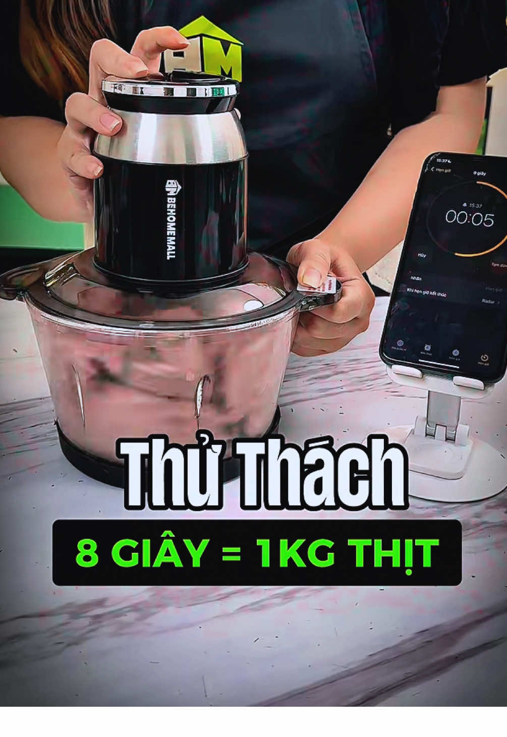 Máy xay BehomeMall xay 1kg thịt trong 8 giây  #behomemall #xuhuong #mayxaydanang #congsuat500w #tiktokviral 