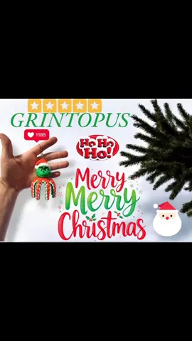 Christmas Grintopus 🙌 Print now at MakerWorld.com 🫡 https://makerworld.com/models/1973844 #Christmas #makerworld  #Grinch #Octopus #3dprinting 