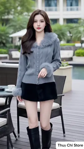 Áo len thừng cổ và tay lông, thiết kế sang chảnh và dễ phối đồ. #aolennu #thoitrangnu #xuhuong #viral #thinhhanh   