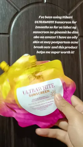 This sunscreen is suuuper worth to try magaan sya sa mukha with SPF 50++ that can protect your skin from sunlight i recommend this product for an oily skin like me love it!♥️#fyp #hikariultrawhitesunscreen #hikari 