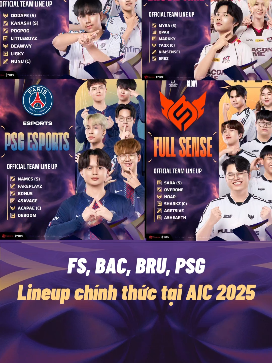 Lộ diện full đội hình 4 ông lớn đến từ RPL. Bạn nghĩ ai sẽ gây ấn tượng mạnh nhất tại AIC 2025 lần này? #AIC2025 #BurnYourShadowBlazeYourGlory #IF #Roster #Preheat