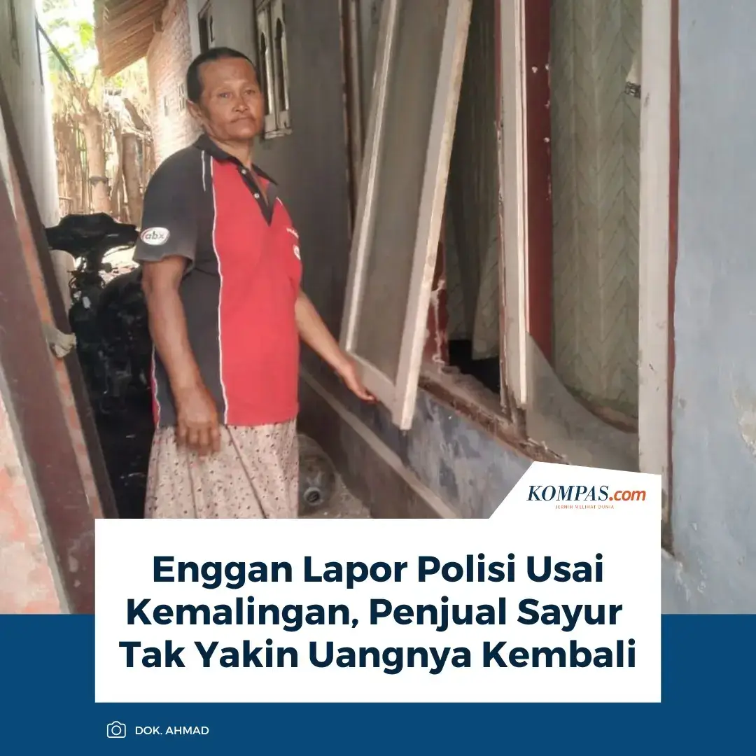 Sutia Ningsih (80), seorang penjual sayur di Situbondo, Jawa Timur, memilih pasrah setelah uang pinjaman sebesar Rp 6 juta untuk modal usaha, hilang dicuri, Jumat (7/11/2025). 