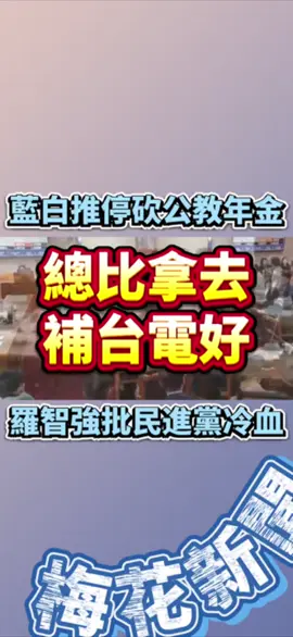 不給公務員退休金，然後補台電可以？#羅智強 #國民黨 #民進黨 #台電 #軍公教 