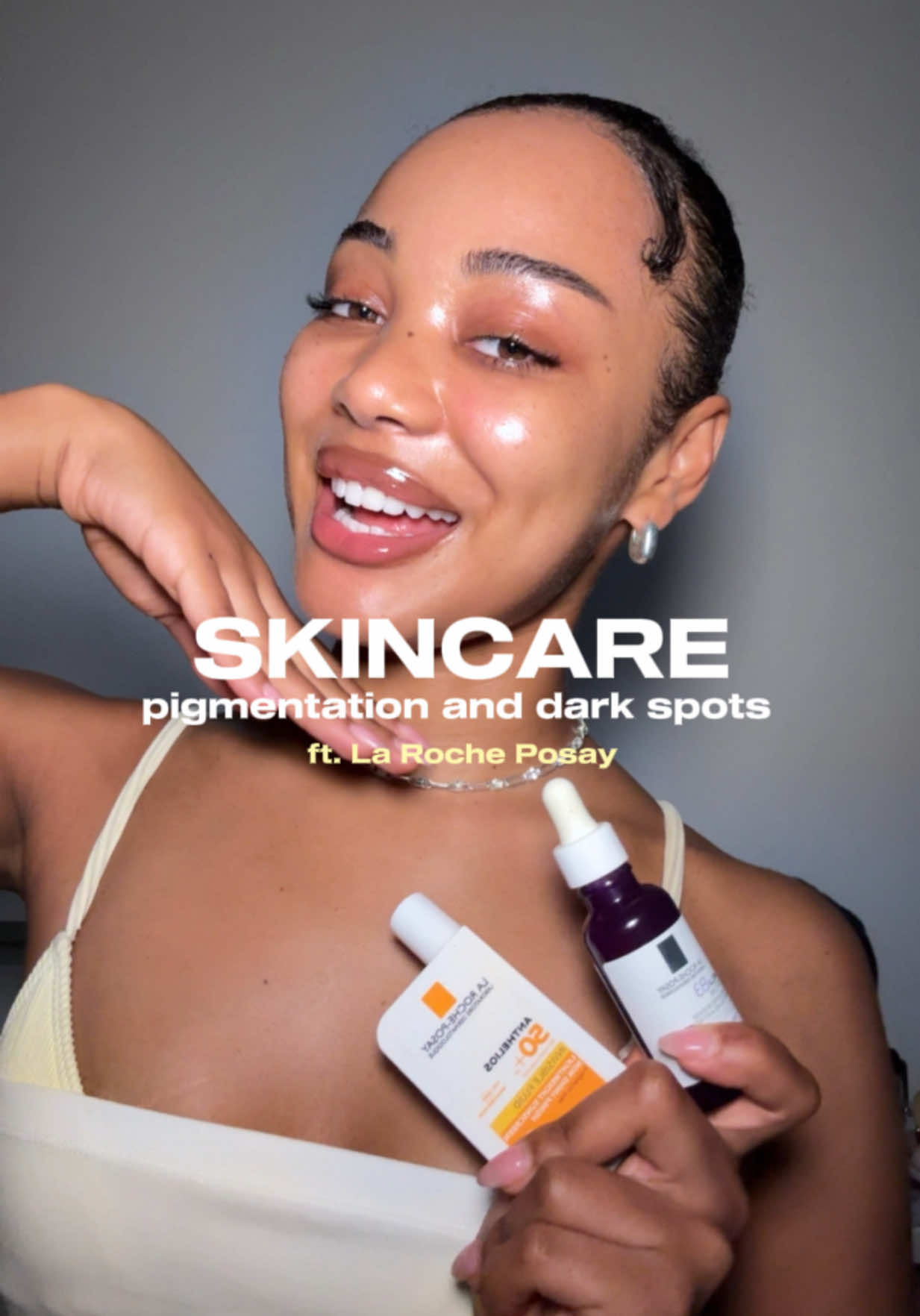 on my days off it’s all about bare skin ☁️ mela b3 helps with pigmentation and keeps my skin tone even @La Roche-Posay  #LaRochePosay #melab3 #skincare #hyperpigmentation (sponsored)