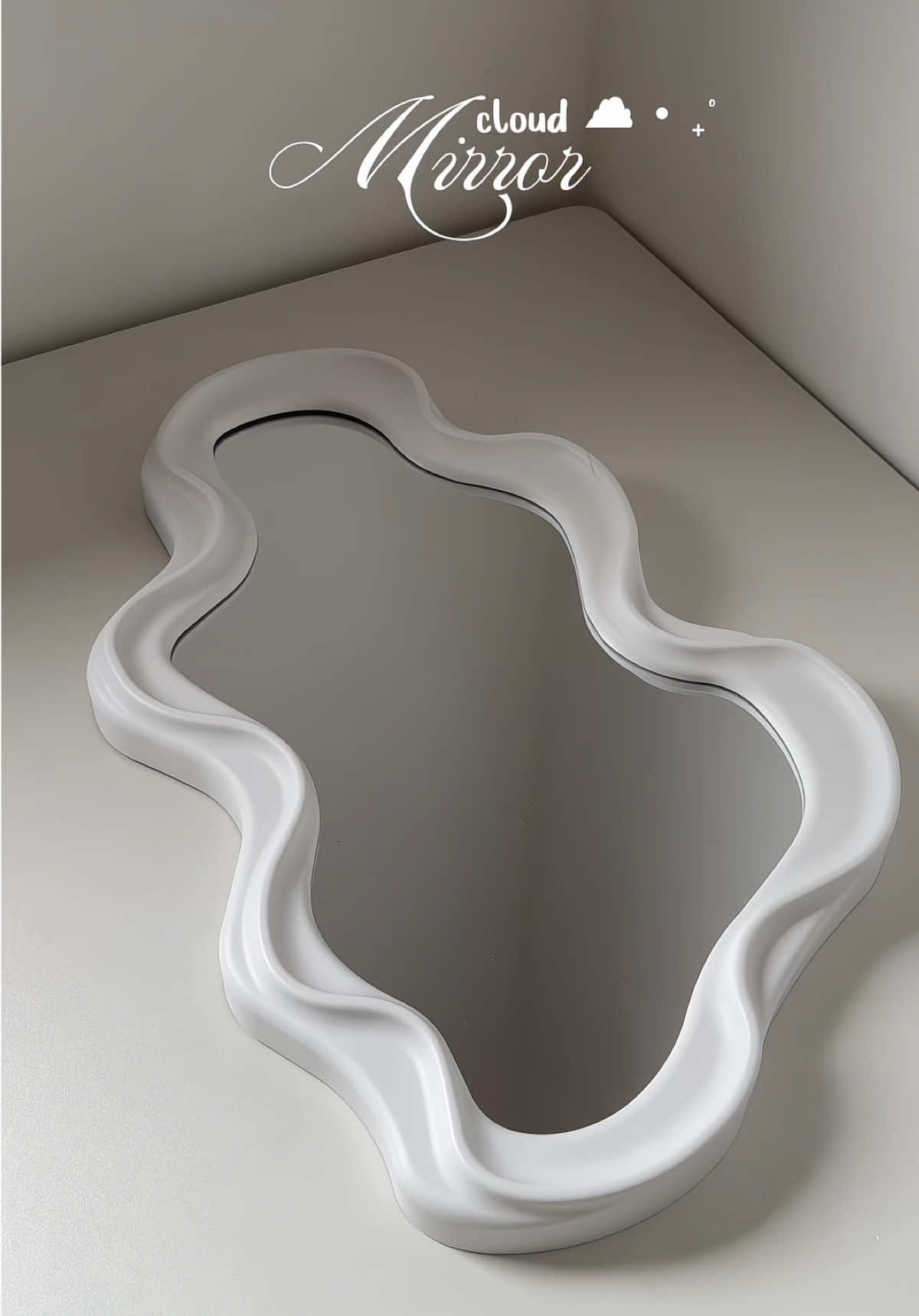 been dreaming to have this in my set up! literally elevated the whole look. i'm in loveee! — #cloudmirror #aestheticmirror #mirror #aestheticfinds 