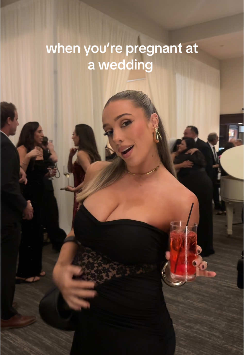 jk the Shirley temple do be hitting 🍒🍦🥤 but former me loved a white wine at a wedding #pregnant #pregnancy #pregnantlife 