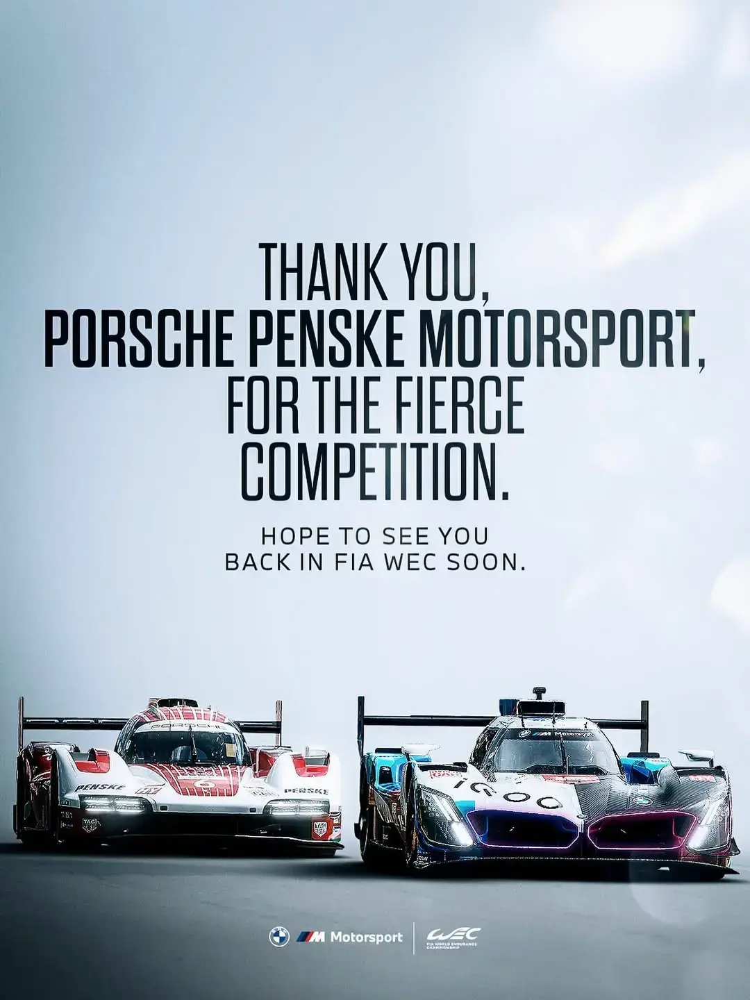 respect bmw🫡   goodbye porsche👋🏻🫶🏻 #porschemotorsport #bmwmotorsport #wec  #foryou #hypercar 