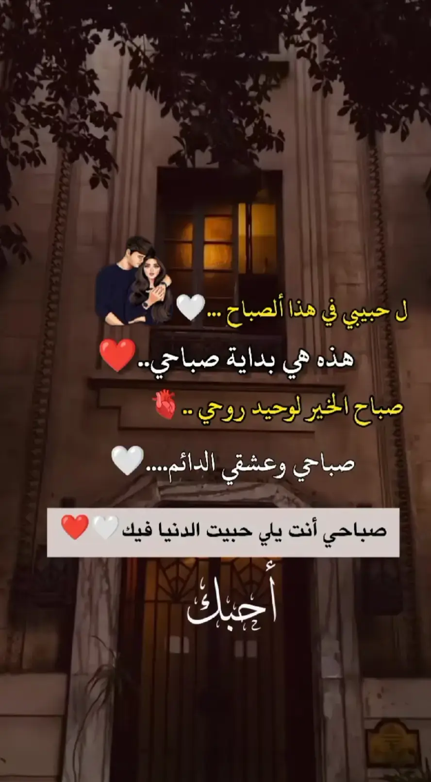 صباحي انت يالي حبيت الدنيا فيك 💞