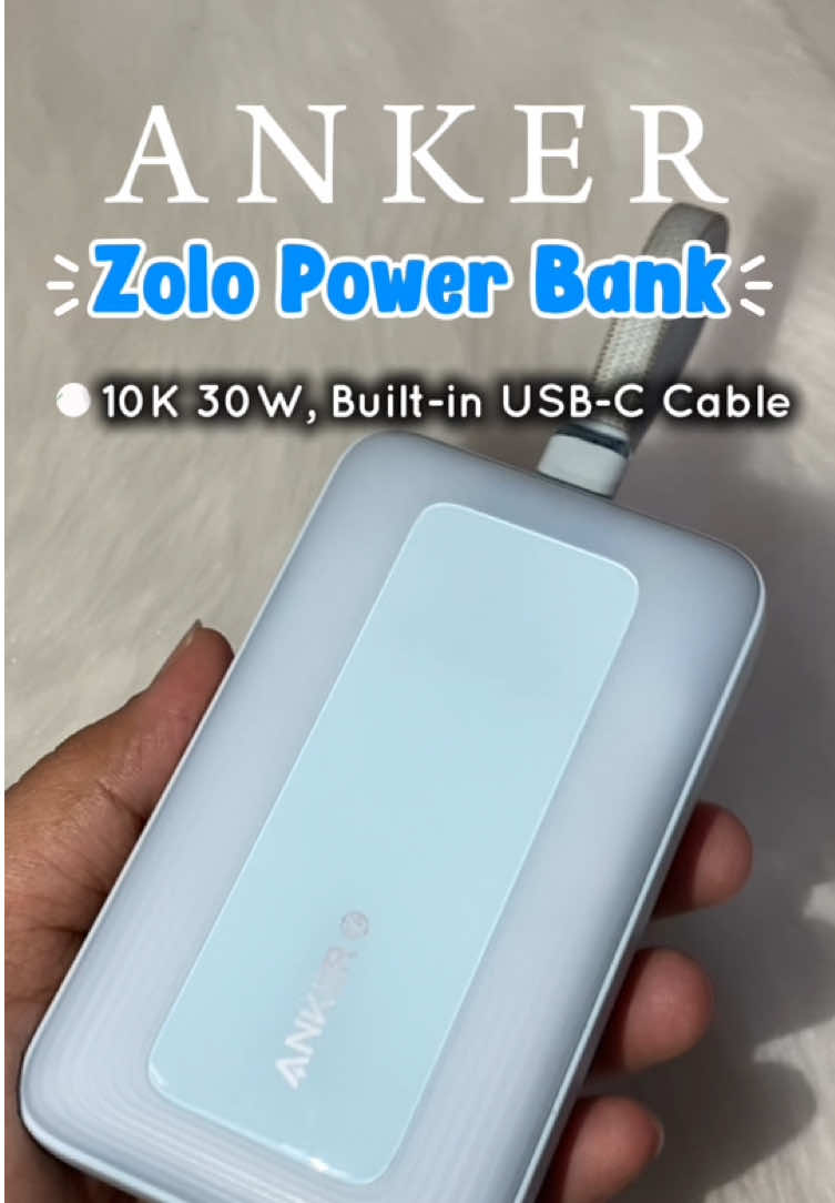 Anker Zolo Power Bank 10k 30w, Built-in USB-C Cable Trusted and High Quality Power Bank. Must try! @Anker PH #ankerpowerbank #ankerph #powerbank #trustedhighquality #fypage 