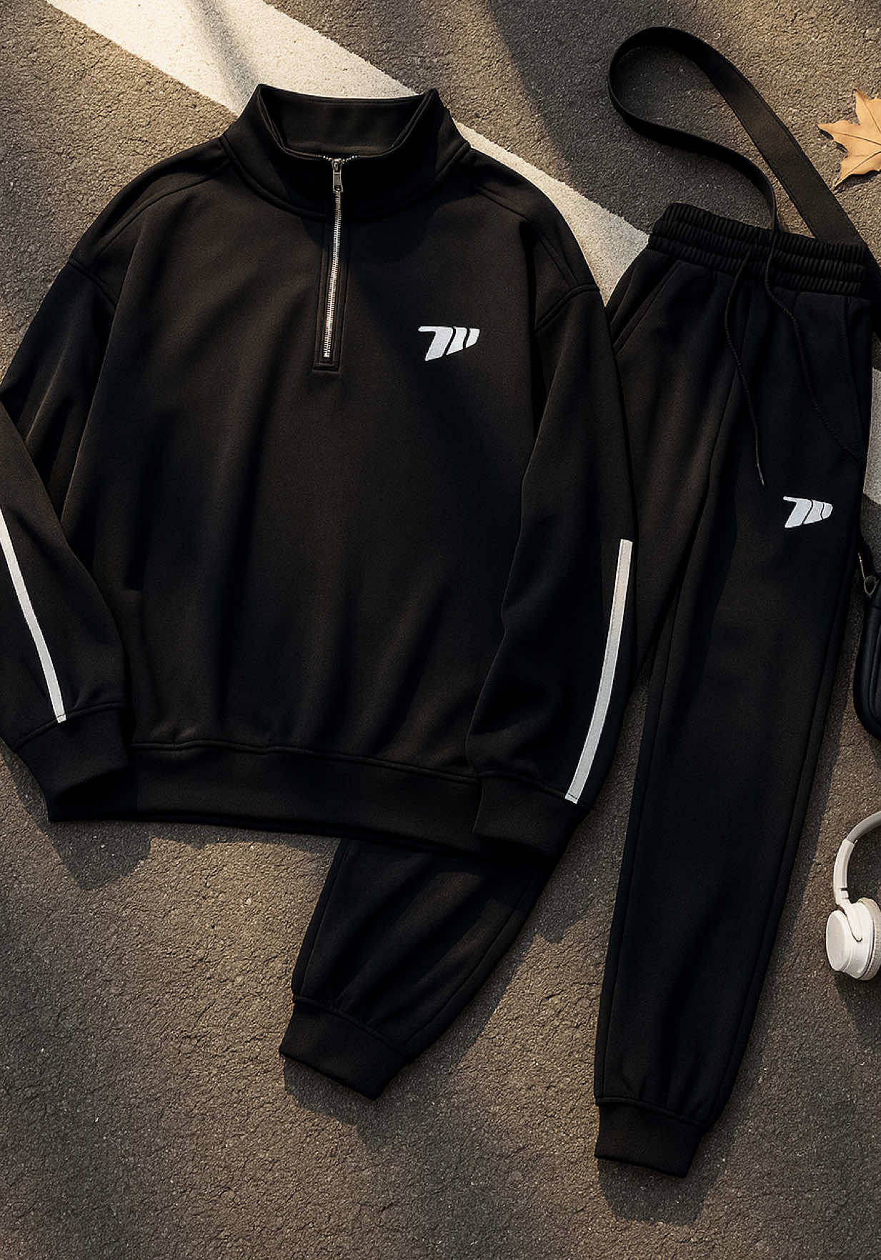 Bộ quần áo nỉ thể thao SATEDO Cổ khoá kéo #quanaomuadong #quanaonamnu 