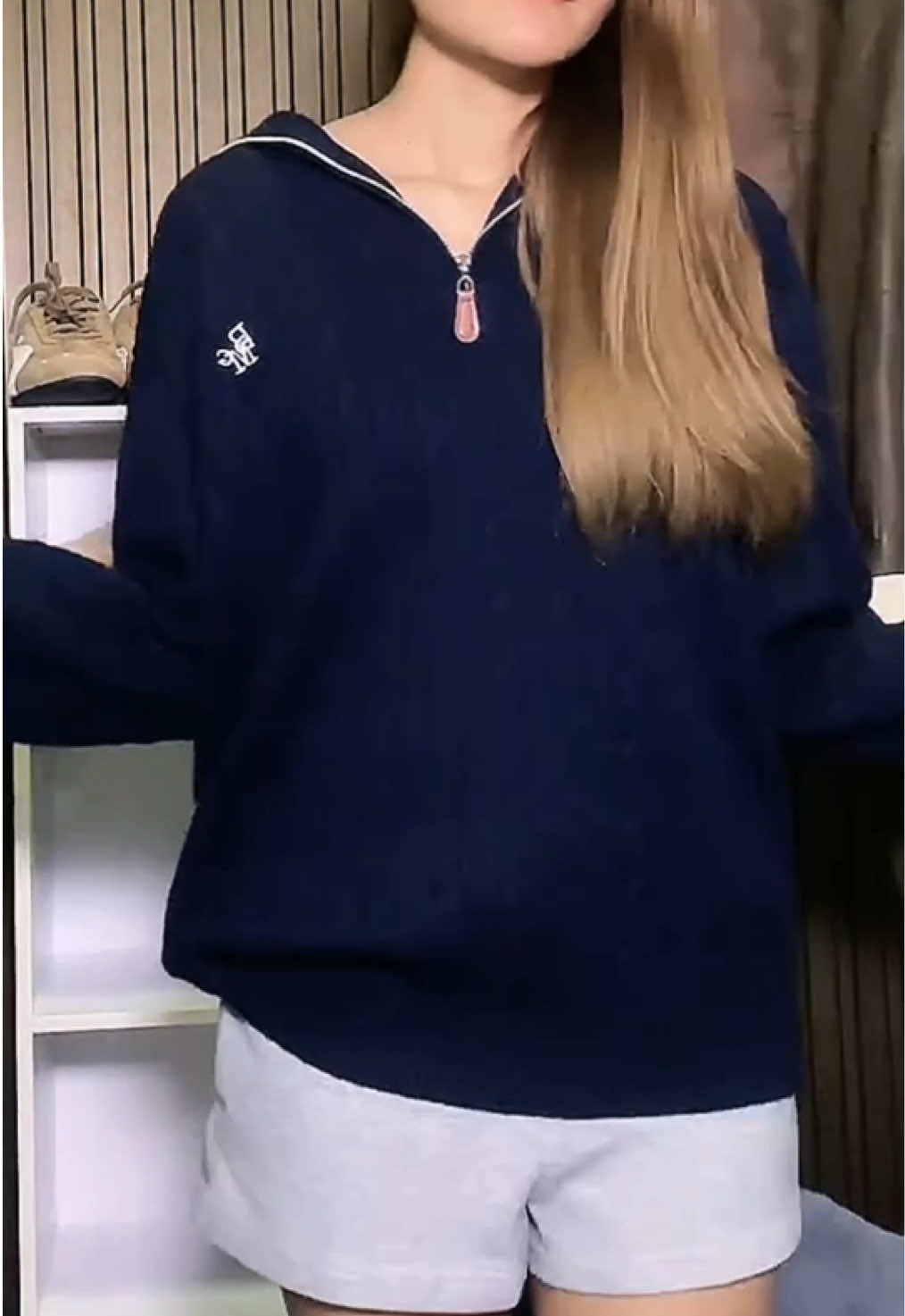 Bemingtop974 (S-M)-Half Zip Cable Knit - เสื้อไหมพรมคอซิปทรงสวย เท่ได้ ละมุนก็ได้ #ขึ้นฟีด #เสื้อไหมพรม #bemingbkk #เสื้อไหมพรมแขนยาว #เสื้อไหมพรมคอปก @BEMING OFFICIAL 