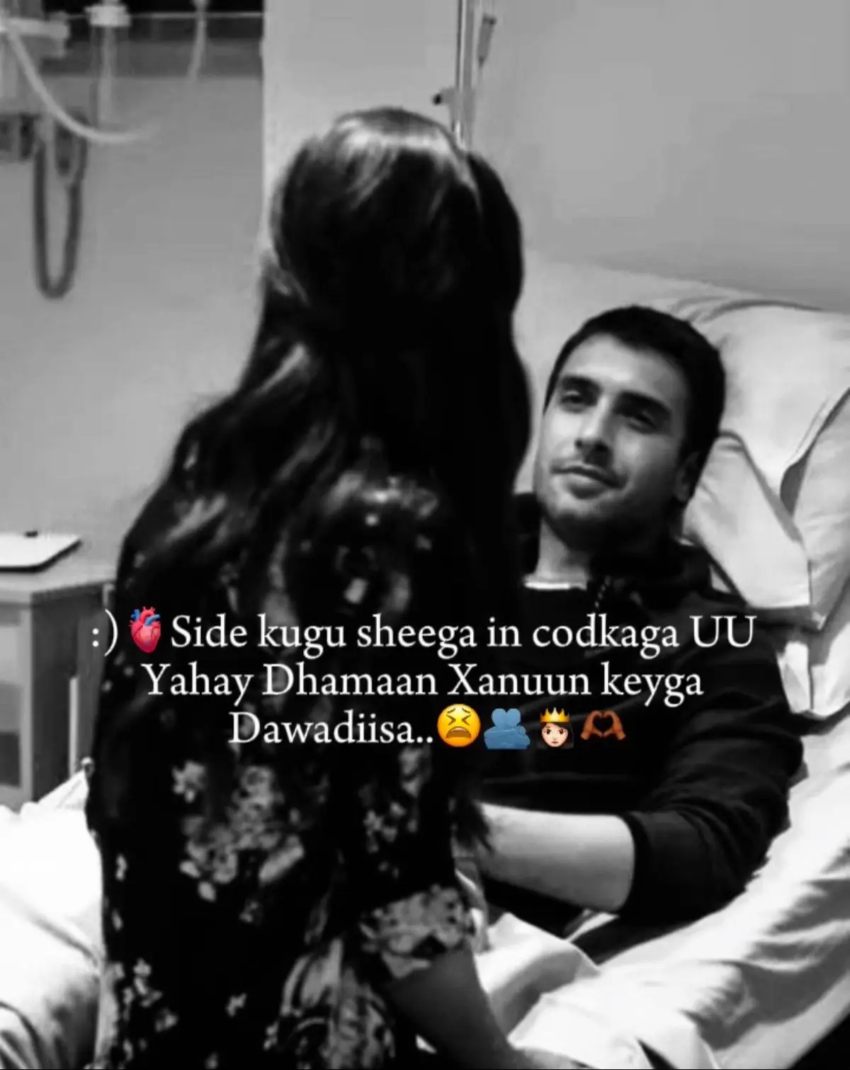Waan ku jeclahay, waayo adiga ayaa qalbigayga ka buuxiyey rajo iyo jacayl aan dhamaad lahayn oo ka dhigay mid dhoola caddeeya mar walba. Waan ku jeclahay si aan shuruud lahayn, waayo waxaad tahay qaybta ugu muhiimsan noloshayda qayb aanan lumin doonin waligay inta noloshayda ka dhiman. Waan ku jeclaha waayo noloshayda oo dhan waxaad u tahay dhiiri galin ka jirto rajo kale oo aan adiga ahayn oo aan ka leeyahay dumar oo dhan mcn. Waan ku jeclahay, waayo adiga oo kaliya ayaa iga dhigeysa mid aan waligiis qalbi jabin oo aan dareemin murugo iyo garab la aan midna qalbigaygana galisa farxad iyo riyo qurux badan. Waan ku jeclahay... waayo adiga ayaa noqonaya qofkaa aan rabo inaan la joogo noloshana la wadaago ilaa dhammaadka noloshyda dhabteedana kaga nasto daal walba oo aan hore uso maray..😭❤️‍🩹💍👸🏻#muscab_srk #writing #erayojaceyl❤💯 #foryoupage #somalitiktok 