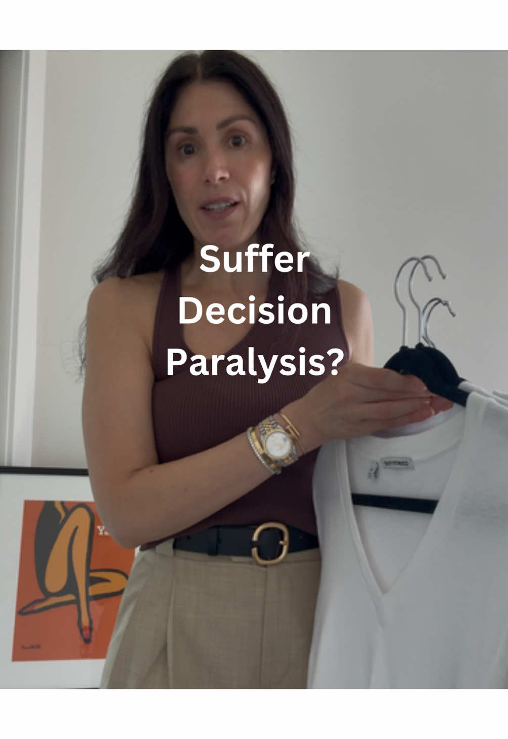 Decision paralysis when shopping (and that’s instore or online) occurs when a person feels overwhelmed by too many choices, making it difficult to make a final purchase decision.  Faced with endless options—different brands, pricepoints, various styles , and features—it’s easy to see  how you can become stuck in a cycle of comparison and hesitation.  It’s a mental overload that can lead to frustration, procrastination, or even abandoning the purchase altogether so no solutions is achieved! The pressure to choose the “best” or “right” option is REAL. Ive had clients explain that their childhood and/or parents behaviour towards buying combined with fear of regret or missing out, intensifies the paralysis. If you feel like you can relate to having “decision paralysis” it’s not uncommon so take comfort in that and I hope these tips can truly help you feel less anxious when deciding #personalstylist #fashiontiktok #styleadvice #fyp #shopping 