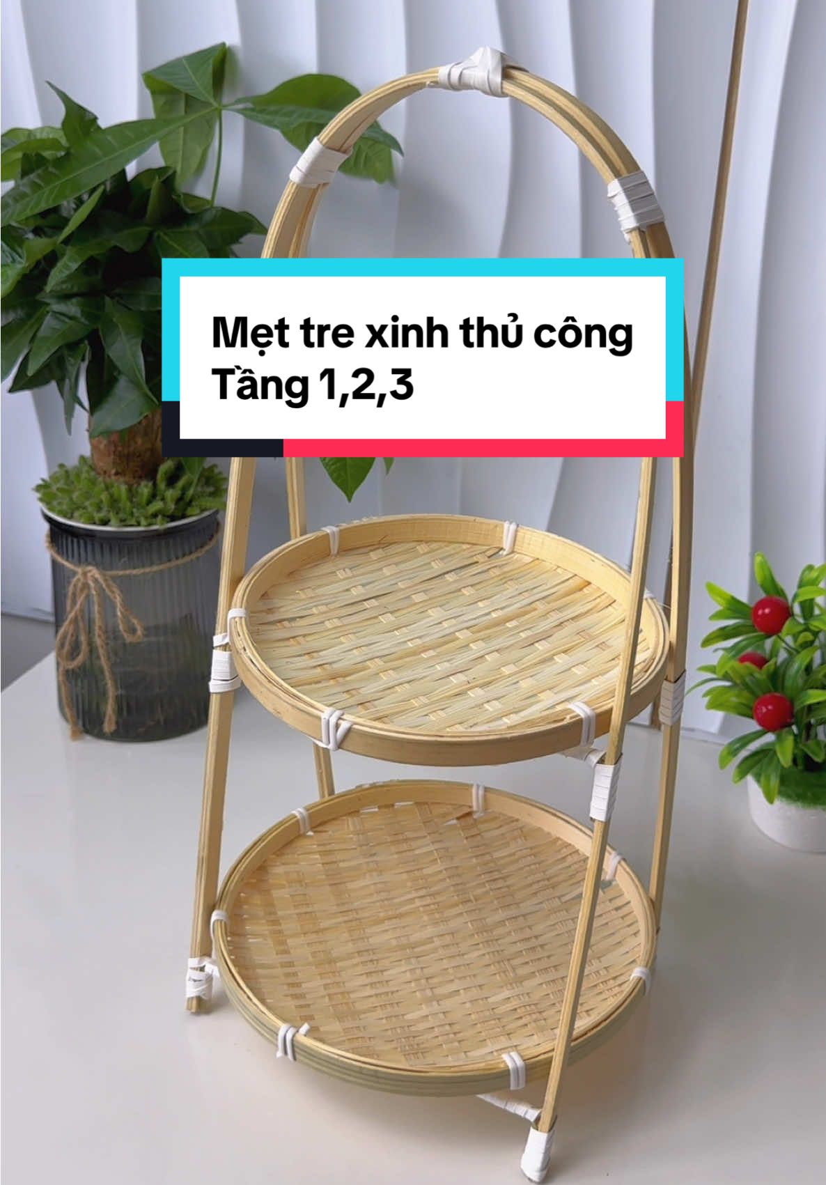 Mẹt tre thủ công, mẹt tầng decor trang trí #tieungocreview #mettre #mettrethucong #decor #mẹt 