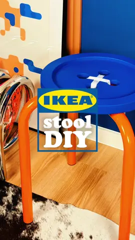 did you know you can turn the IKEA DOMSTEN stool and the new VINTERFINT button tray into a totally new DIY stool? 😍🪡🧵 we spotted the idea on pinterest and had to make it our own 🙂‍↕️ so we spray-painted the button from red to blue and added white thread through the holes for that perfect button detail 💙🤍 #DIY #stool #ikea #ikeadiy #diyproject  ikea decor - apartment interior - apartment design - apartment decor inspo - cozy aesthetic - ikea inspo - IKEA VINTERFINT - contemporary interior design - home decor inspiration - diy home projects - how to interior design  - ikea hacks - modern home design - Ikea DOMSTEN - never too small to decorate - ikea wall cabinet - how to make a small room bigger - DIY home decor ideas - cozy apartment vibes - ikea diy chair - ikea home vibes 