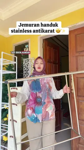Bisa di laundry room bisa juga dibawa keluar untuk dijemur ✨#jemuranhanduk #jemuranhanduklipat #jemuranstainless #jemuranbaju 
