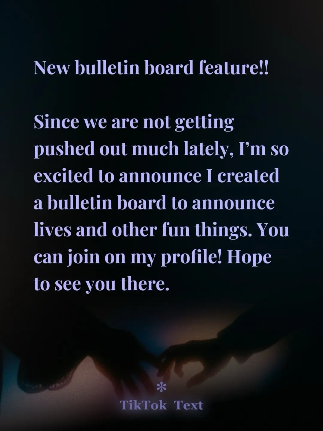 Please join my bulletin board. If you love the bestie bus and don’t want to miss my lives, please join on my profile! Love you all. #livehost #tiktoklive #bulletinboard 