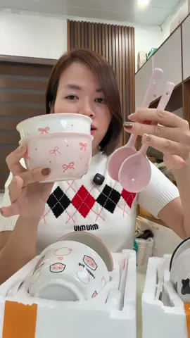 Set bát thìa đôi xinh cực ý